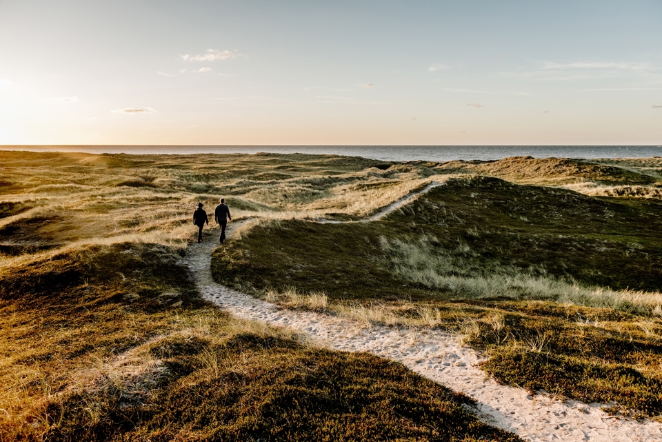 vandrepar på sandsti i klitheden